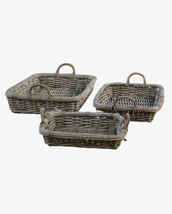 B 10205, Kubu Grey Basket Set Of 3